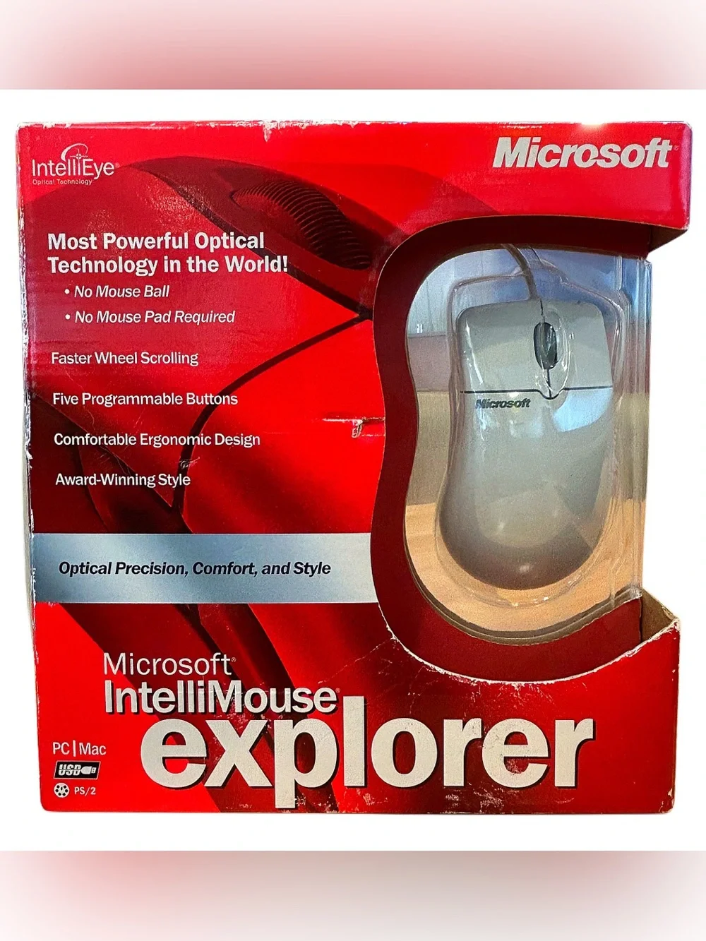 Vintage Microsoft IntelliMouse Explorer – New In Box (NIB) – Rare Y2K Tech